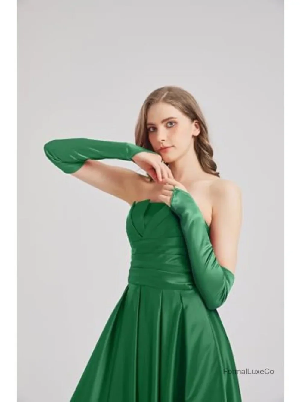 Fingerless Long Satin Gloves for Women Costume Opera Elbow Length